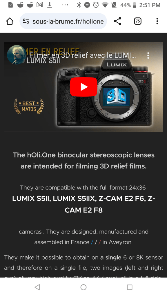 hOli.One BINOCULAR 3D LENSES 